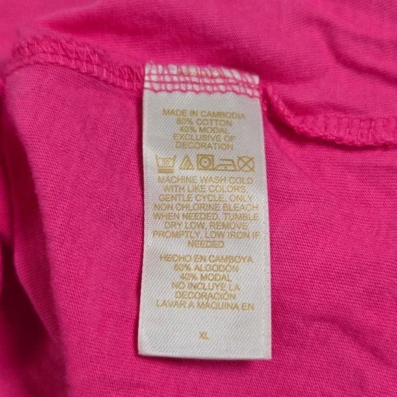 Kate Spade Sleep Shirt Nightgown Eat Cake For Breakfast Pink White Trim XL - Picture 4 of 10